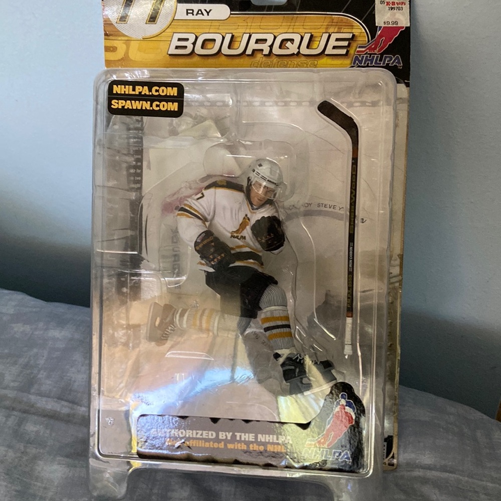 Very rare 2000 collectible McFarlane lockout Ray Bourque figurine.